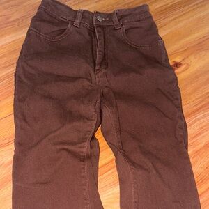 Brown Bootcut Casual Pants